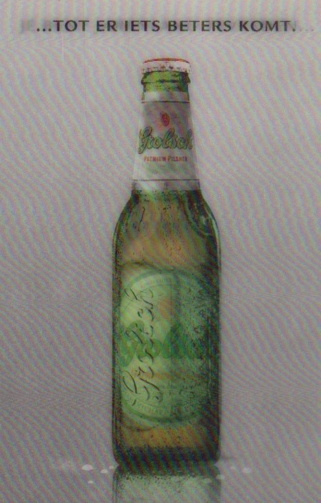 Grlosch 3D kaart van nieuwe fles -Je bent jarenlang tevreden, Verzenden, Nieuw, Overige typen, Grolsch