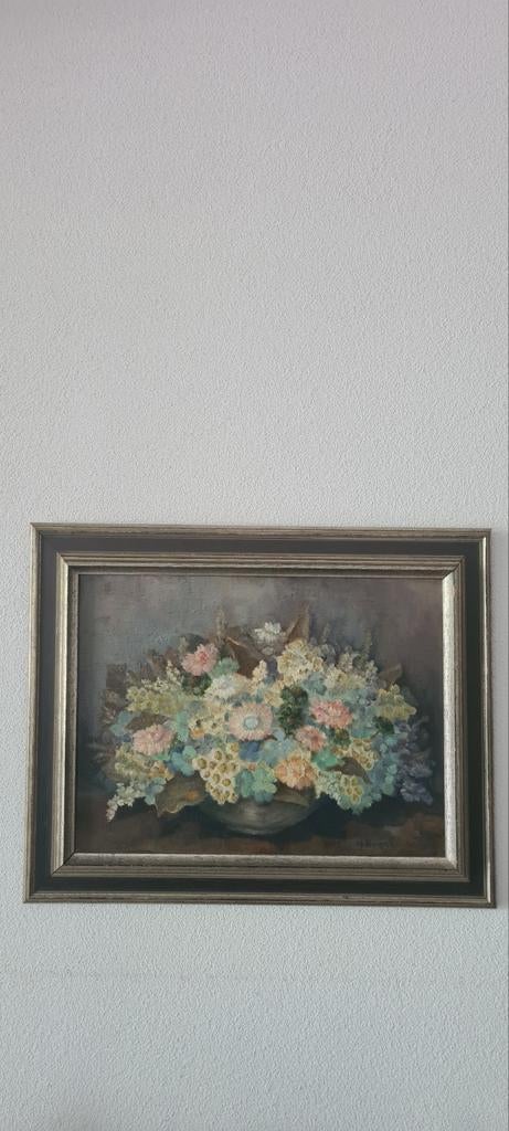 Antiek olieverf schilderij H.Rogaar-Fontein, Antiek en Kunst, Kunst | Schilderijen | Klassiek, Ophalen of Verzenden