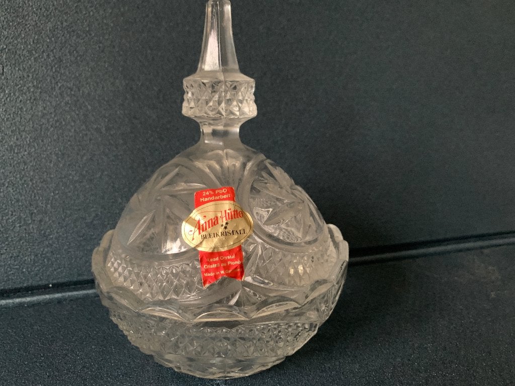 Prachtige bonboniere van Anna  Hutte kristal, Antiek en Kunst, Antiek | Glas en Kristal, Ophalen of Verzenden