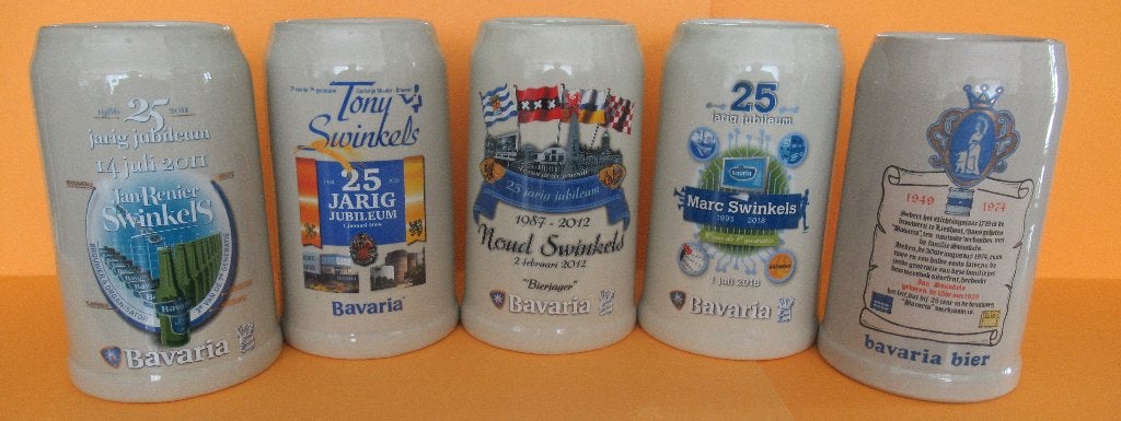 BAVARIA BIER, set 5 x stenen 1 liter pullen, set nr. 3, Ophalen of Verzenden, Nieuw, Pul(len), Bavaria