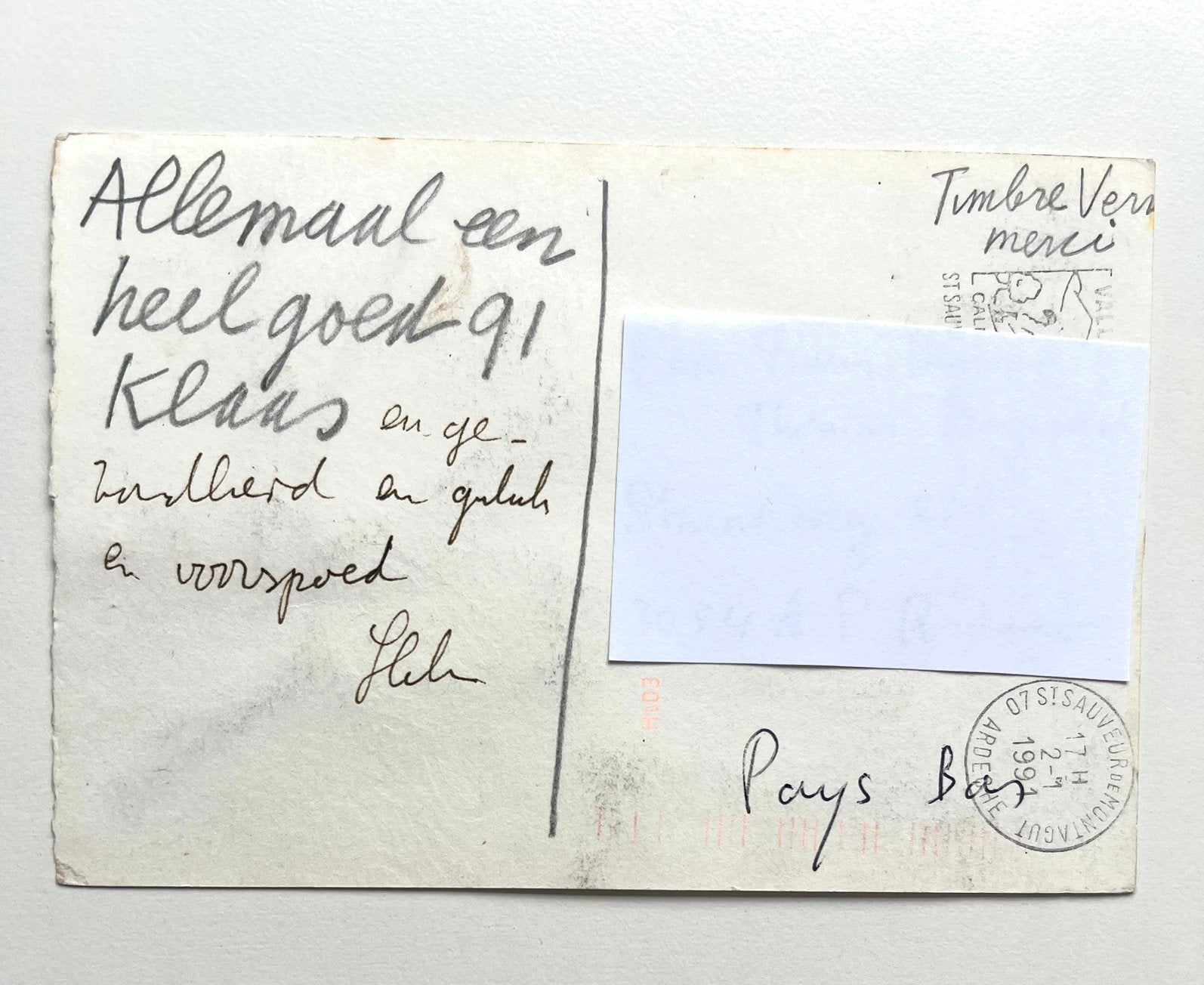 Klaas Gubbels, kleine aquarel uit 1990, Ophalen