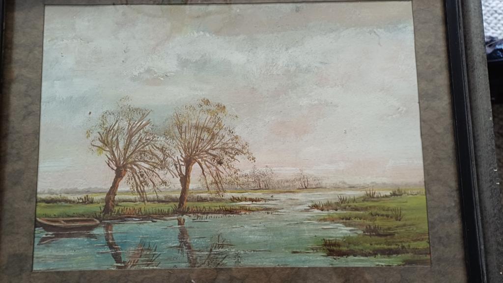 Schilderij Hollands polderlandschap, Antiek en Kunst, Ophalen