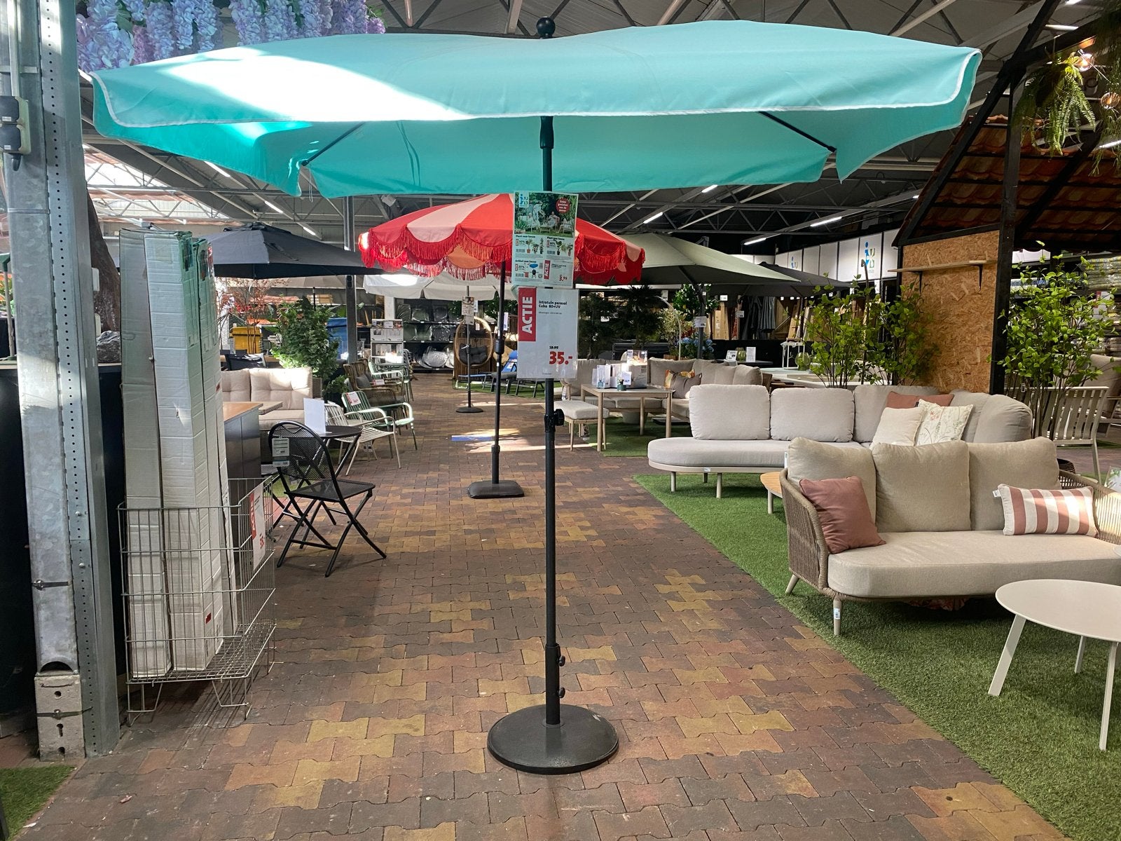 Intratuin parasol Cuba 80+UV 210x140 cm, Ophalen, Nieuw, 1 tot 2 meter, Stokparasol