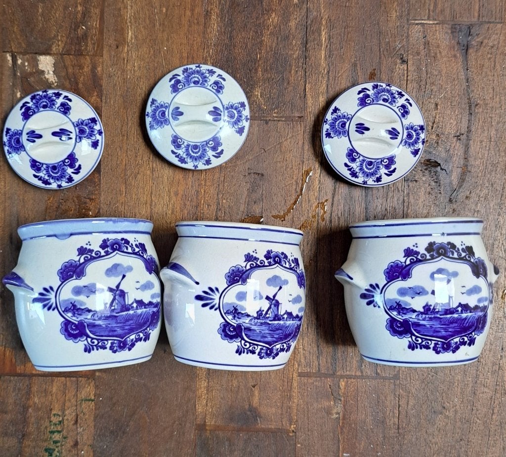 Mosterdpot 3 stuks, Antiek en Kunst, Ophalen of Verzenden