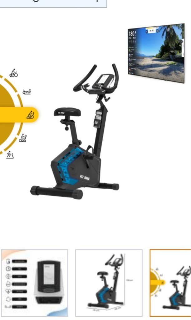 Fit Bike - Zo goed als nieuw met KINOMAP ,3keer gebruikte, Sport en Fitness, Ophalen of Verzenden, Zo goed als nieuw, Hometrainer