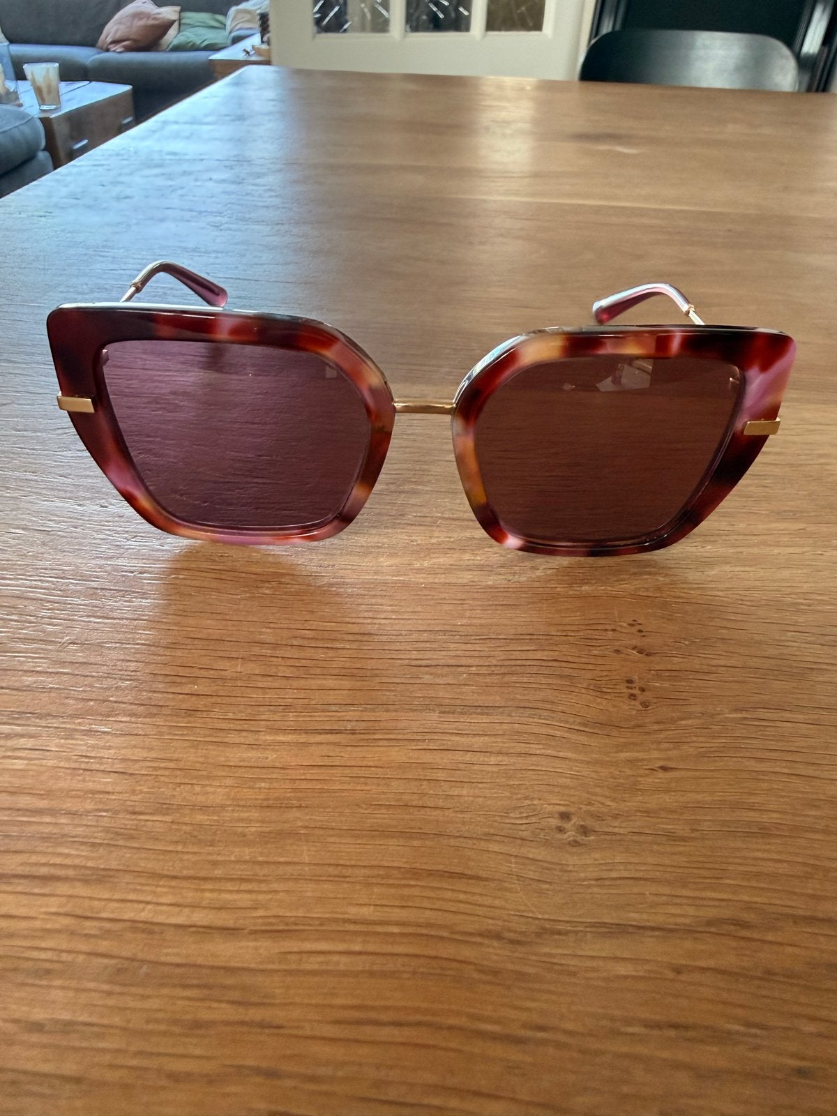 Dolce & Gabbana Zonnebril - Havana Bruin & Donker Violet, Zonnebril, Bruin, Ophalen of Verzenden, Zo goed als nieuw