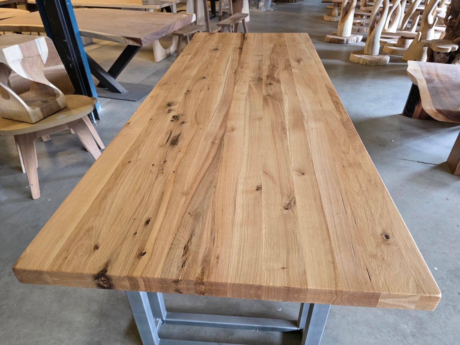 Eiken tafel massief eiken Aanbieding showroom model, Eikenhout, Vijf personen of meer, Rechthoekig, Nieuw