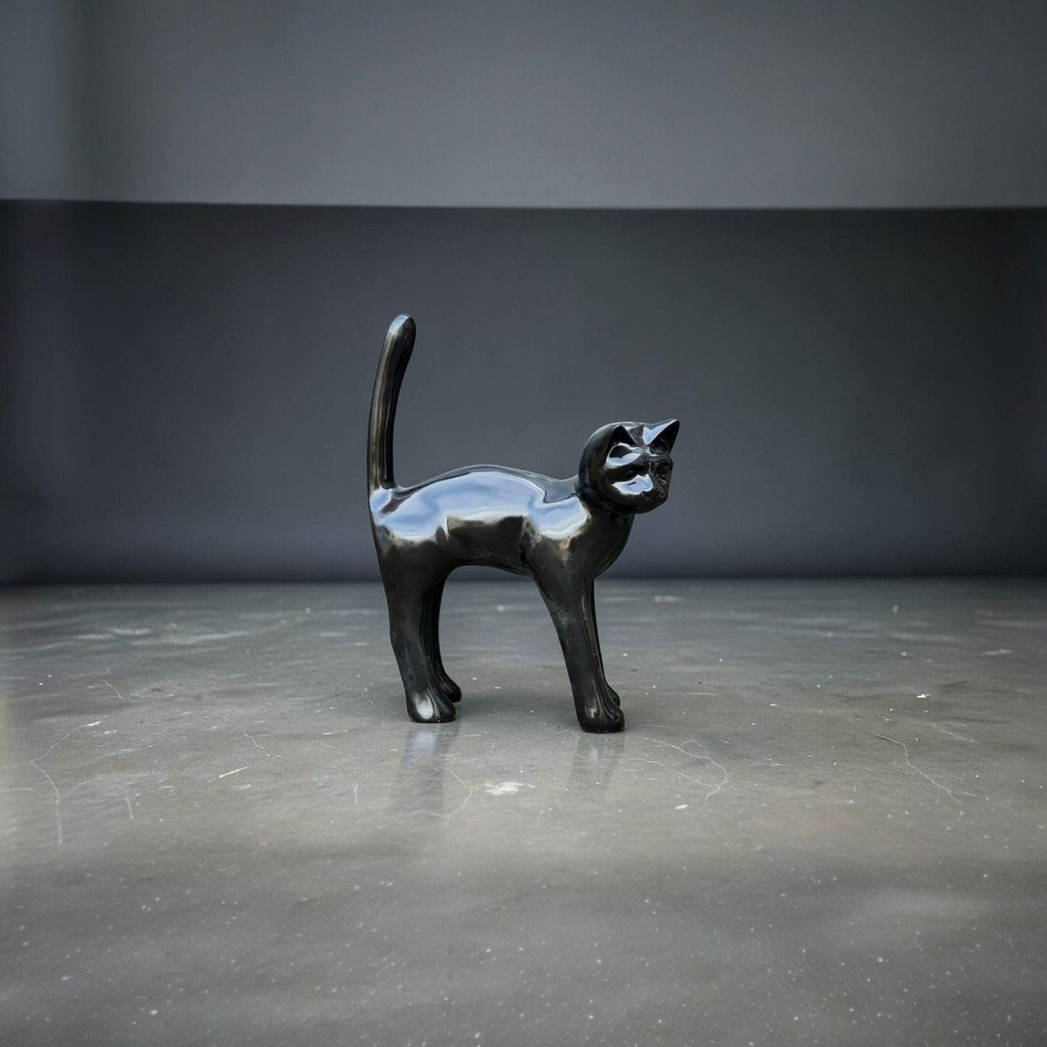Beeld zwarte kat katten, Bulldog beeldje mopshond beeld poes, Verzamelen, Beelden en Beeldjes, Ophalen of Verzenden, Nieuw, Dier