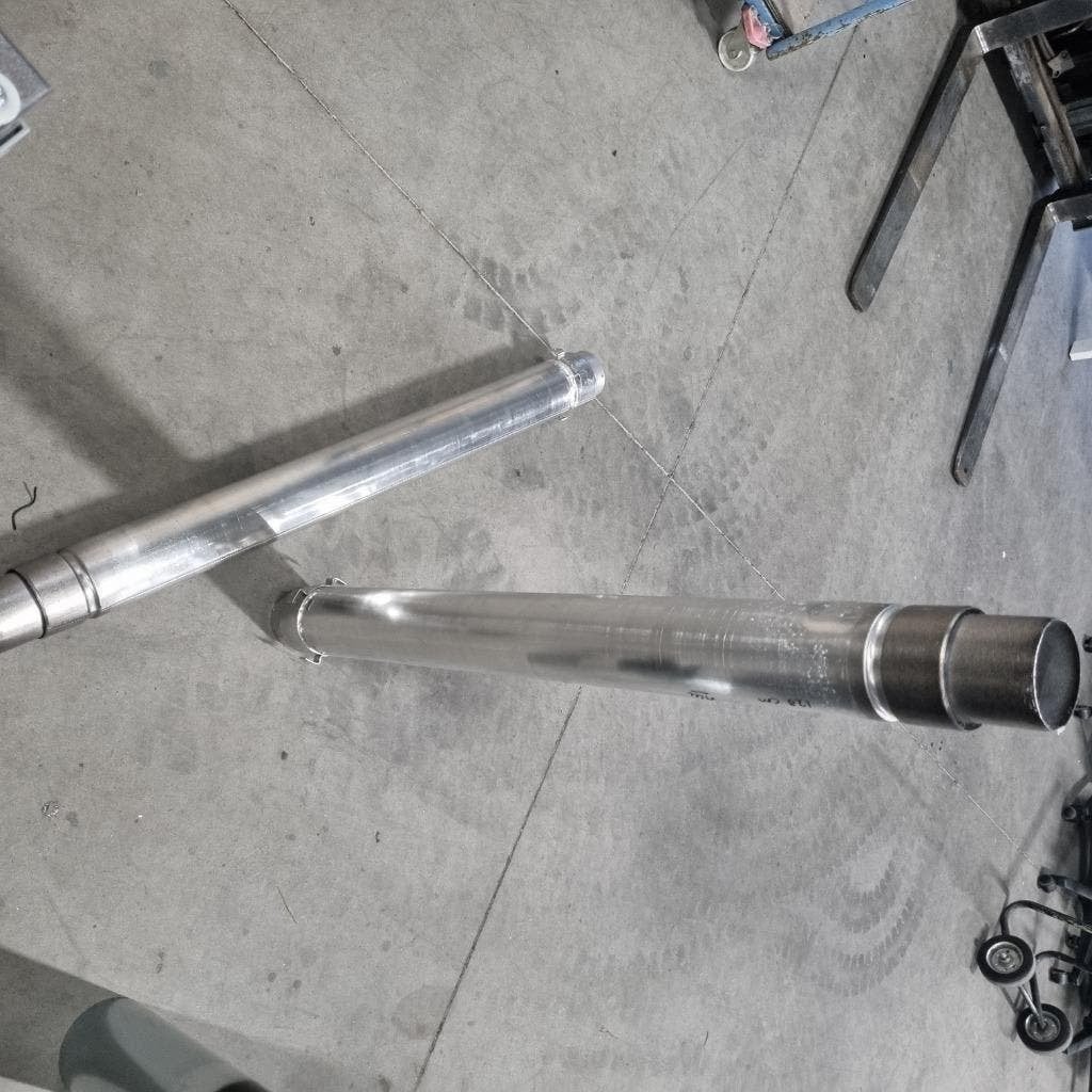 2x dubbelwandige aluminium buis 100-110 mm, Ophalen, Gebruikt, Hout, Houtkachel