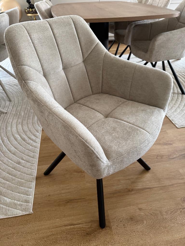 Nieuwe geweven stoffen Eetkamerstoelen met draaisysteem, Ophalen, Overige kleuren, Nieuw, Stof