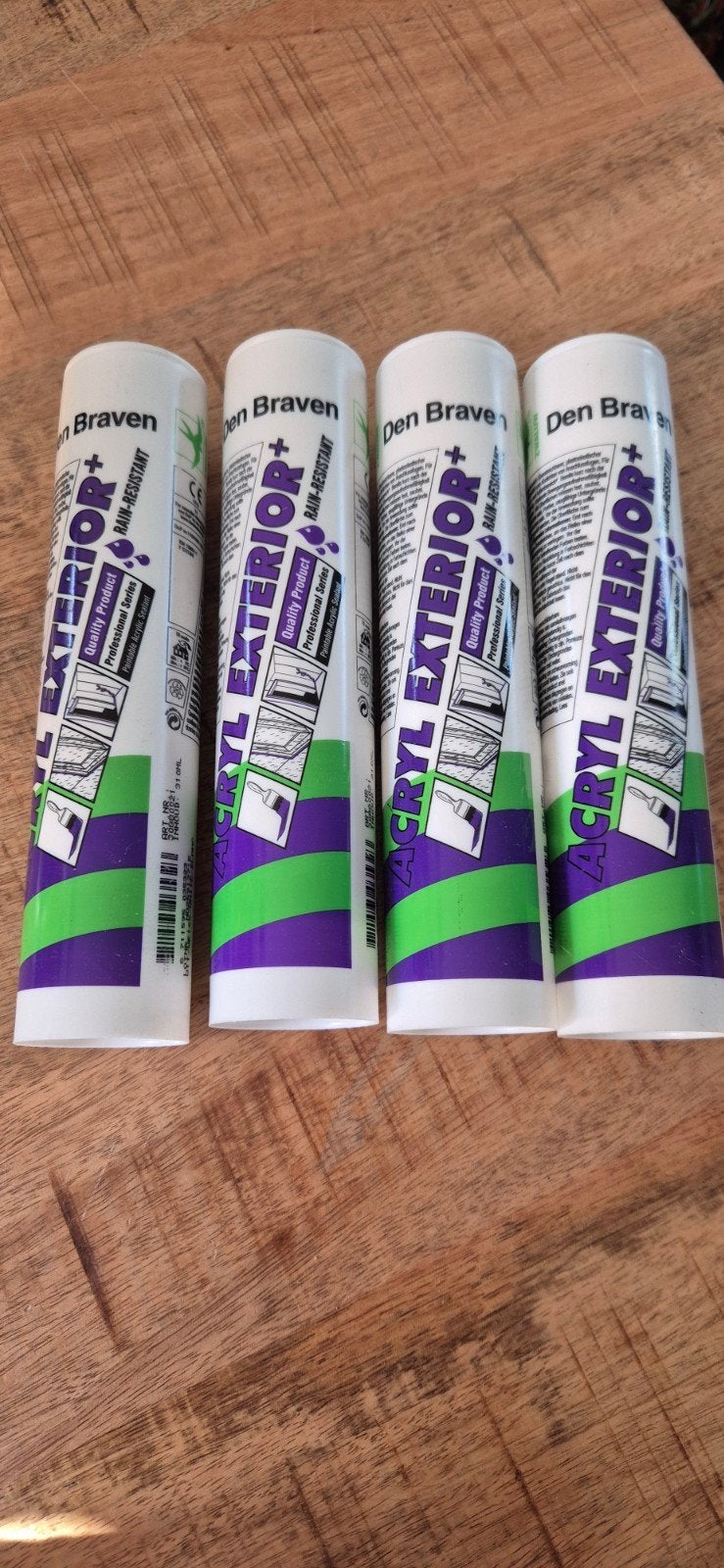 4x Den Braven Zwaluw Acryl Exterior+ kit kokers wit, Ophalen of Verzenden