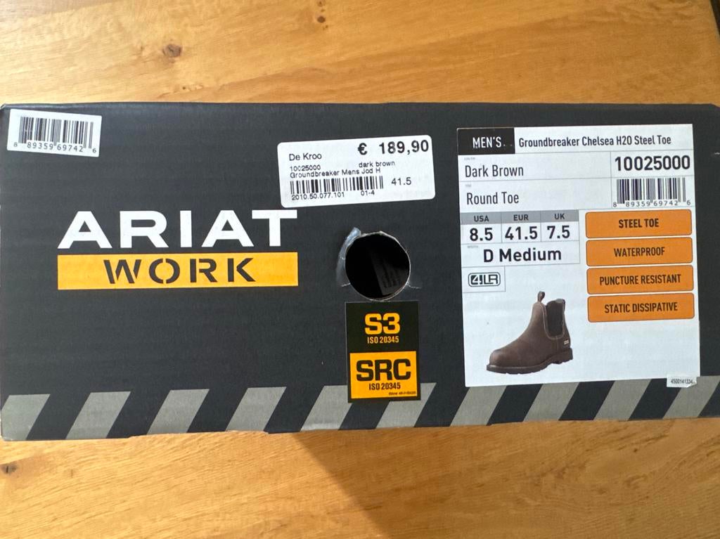 Ariat Groundbreaker Chelsea H2O Steel Toe - Nieuw, Ophalen of Verzenden, Nieuw, Bruin, Werkschoenen