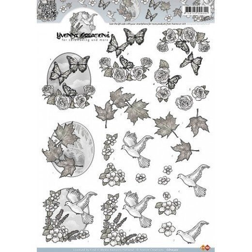 Yvonne Creations CD10307 Condoleance 3D knipvel A4, Hobby en Vrije tijd, ., Nieuw, Ophalen of Verzenden, Overige thema's