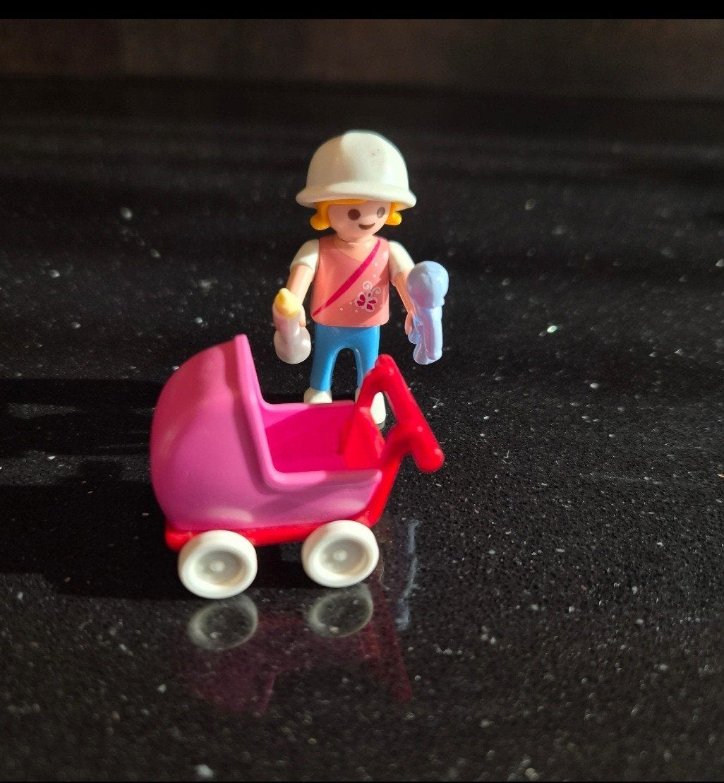 Playmobil meisje met kinderwagen en baby, Ophalen of Verzenden, Gebruikt, Meisje