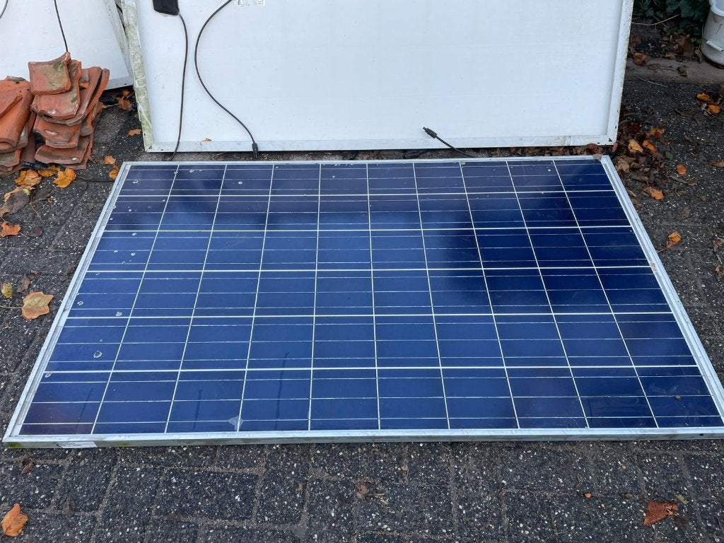 zonnepanelen 14 stuks + omvormer, Ophalen, Gebruikt, Compleet systeem, 200 wattpiek of meer