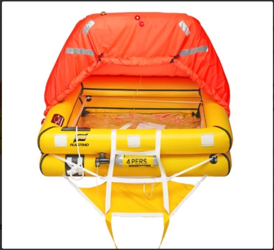 Plastimo Reddingsvlot Transocean 4. Pers. ISO 9650-1, Ophalen, Zo goed als nieuw, Gereedschap