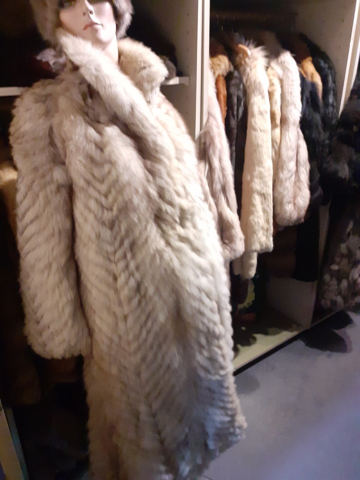 vintage lange sex in the city echte fox bontjas bont jas S, Ophalen of Verzenden, Gedragen, Maat 36 (S), Wit
