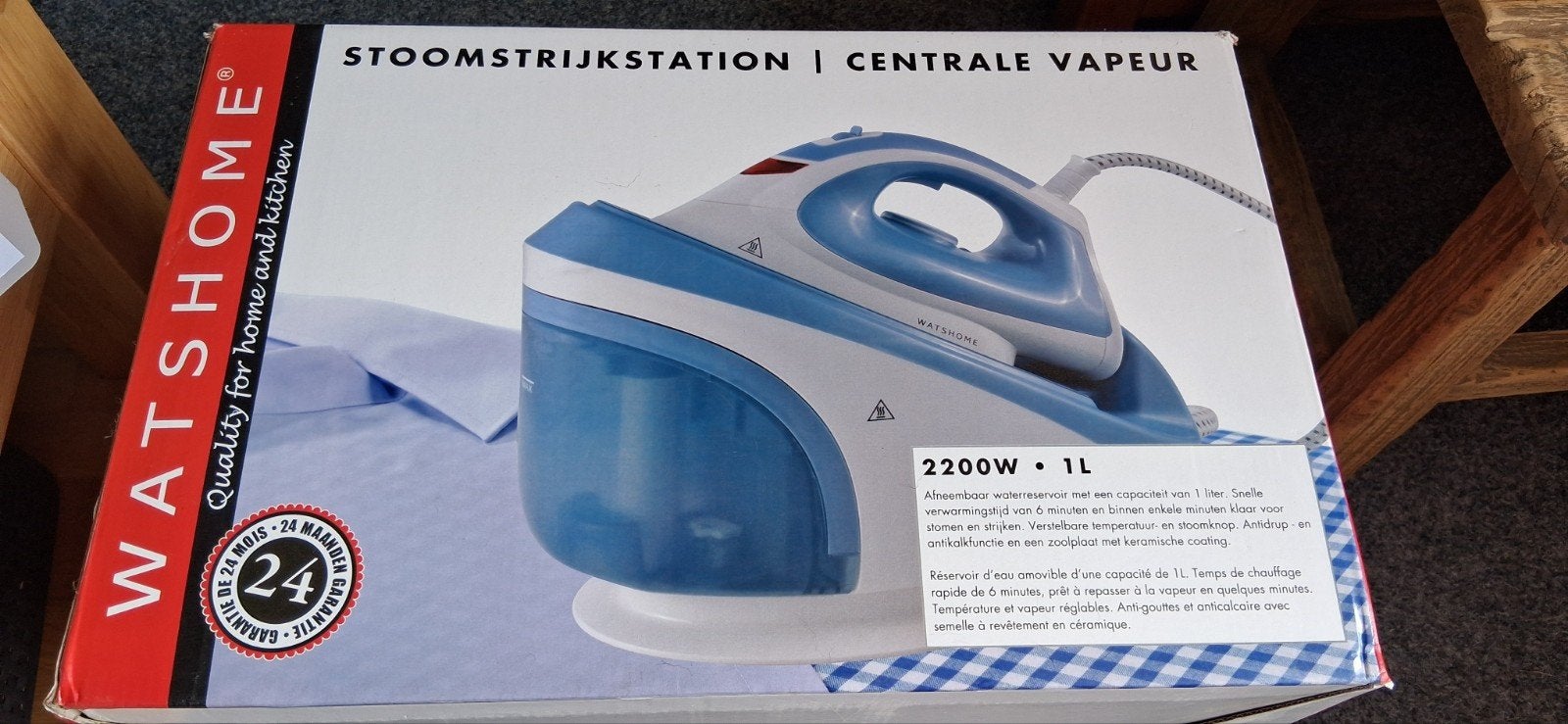 WATSHOME Stoomstrijkstation 2200W 1L - Nieuw in doos, Witgoed en Apparatuur, Strijkijzers en Strijkplanken, Ophalen of Verzenden
