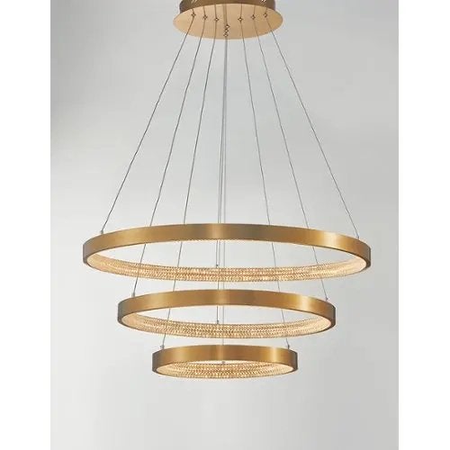 Nova Luce-Hanglamp Preston goud Ø 80cm triple, Huis en Inrichting, Ophalen, Zo goed als nieuw, Overige materialen