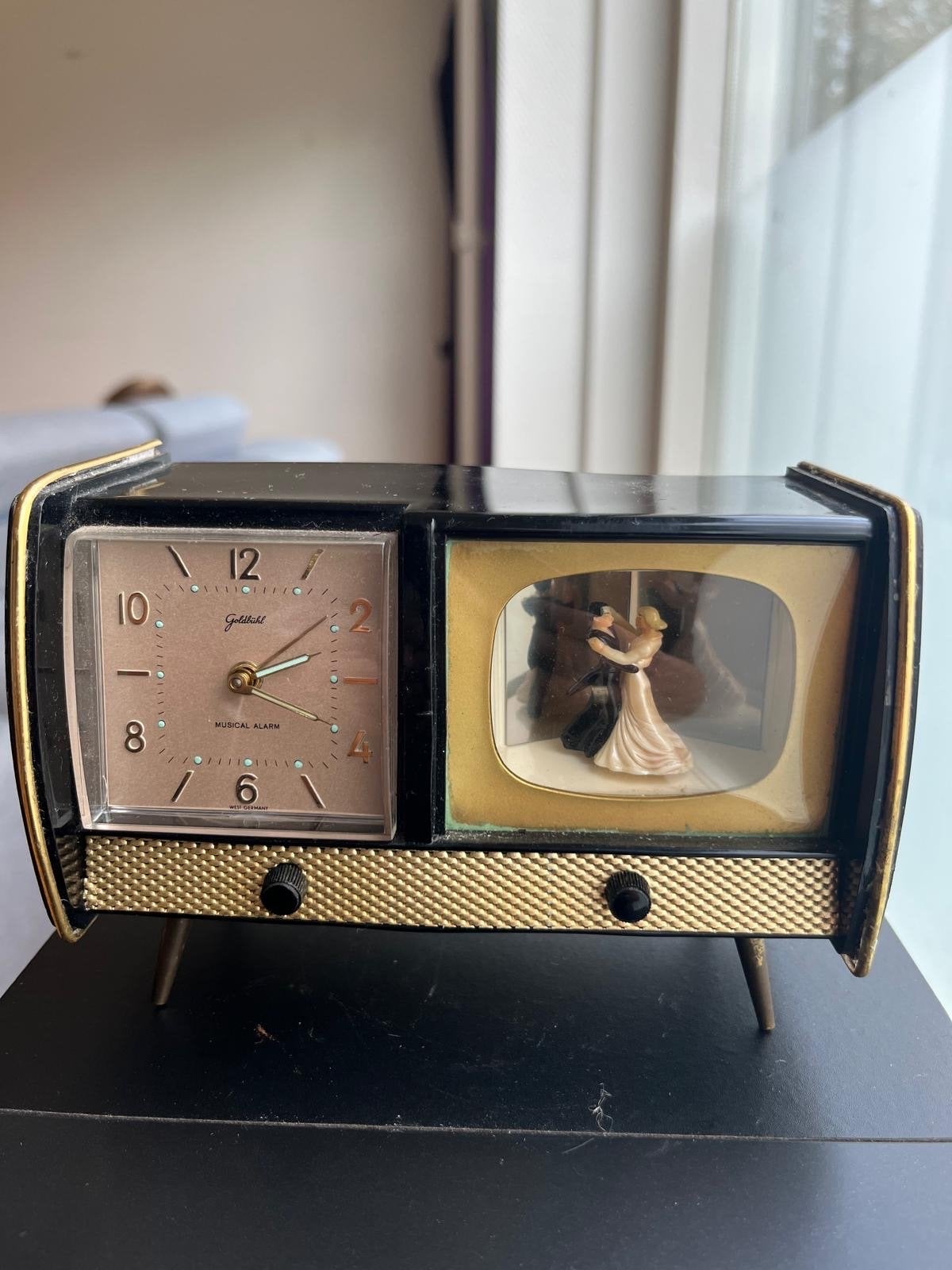 Vintage Goldbuhl Muzikale Wekker met Dansend Paar, Ophalen of Verzenden
