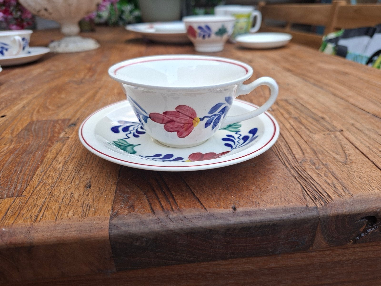 Vintage Royal Sphinx Maastricht Handgeschilderde Kopjes, Antiek en Kunst, Antiek | Servies los, Ophalen of Verzenden