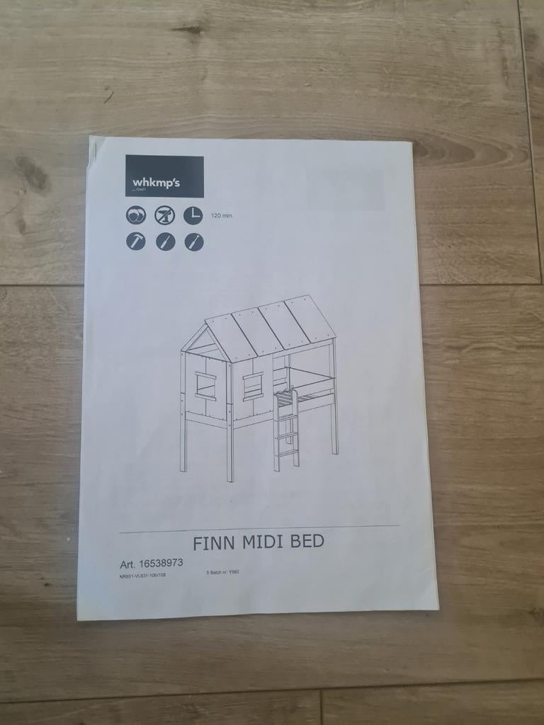 NOUS Kids hoogslaper Finn midi (90x200 cm), Kinderen en Baby's, Kinderkamer | Stapelbedden en Hoogslapers, Ophalen of Verzenden