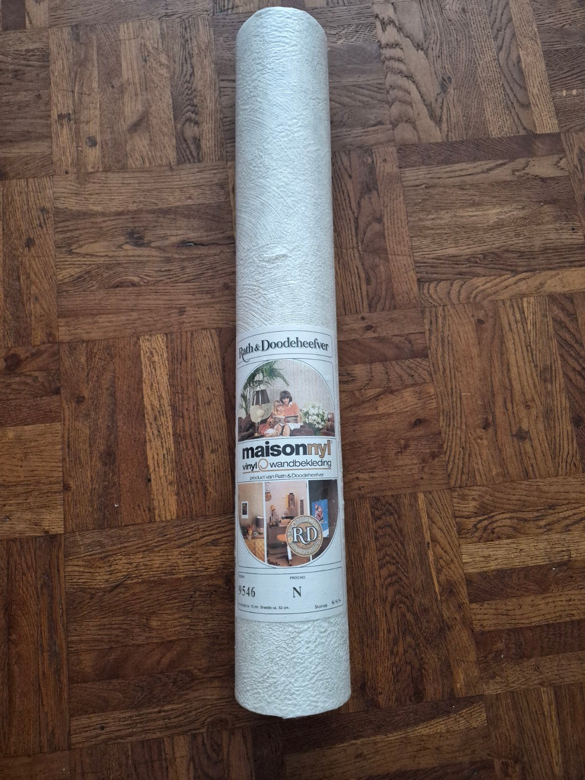 Vintage Rath & Doodeheefver Maisonny Vinyl Wandbekleding, Ophalen, Overige merken, Beige, Structuur