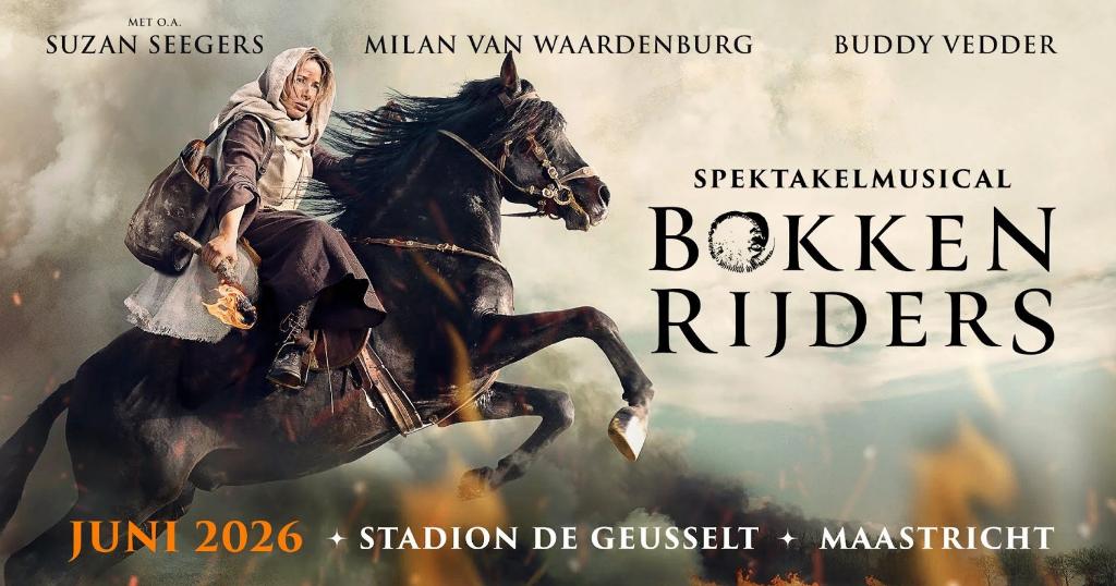 2 kaarten spektakelmusical Bokkenrijders, Tickets en Kaartjes, Twee personen, Juni