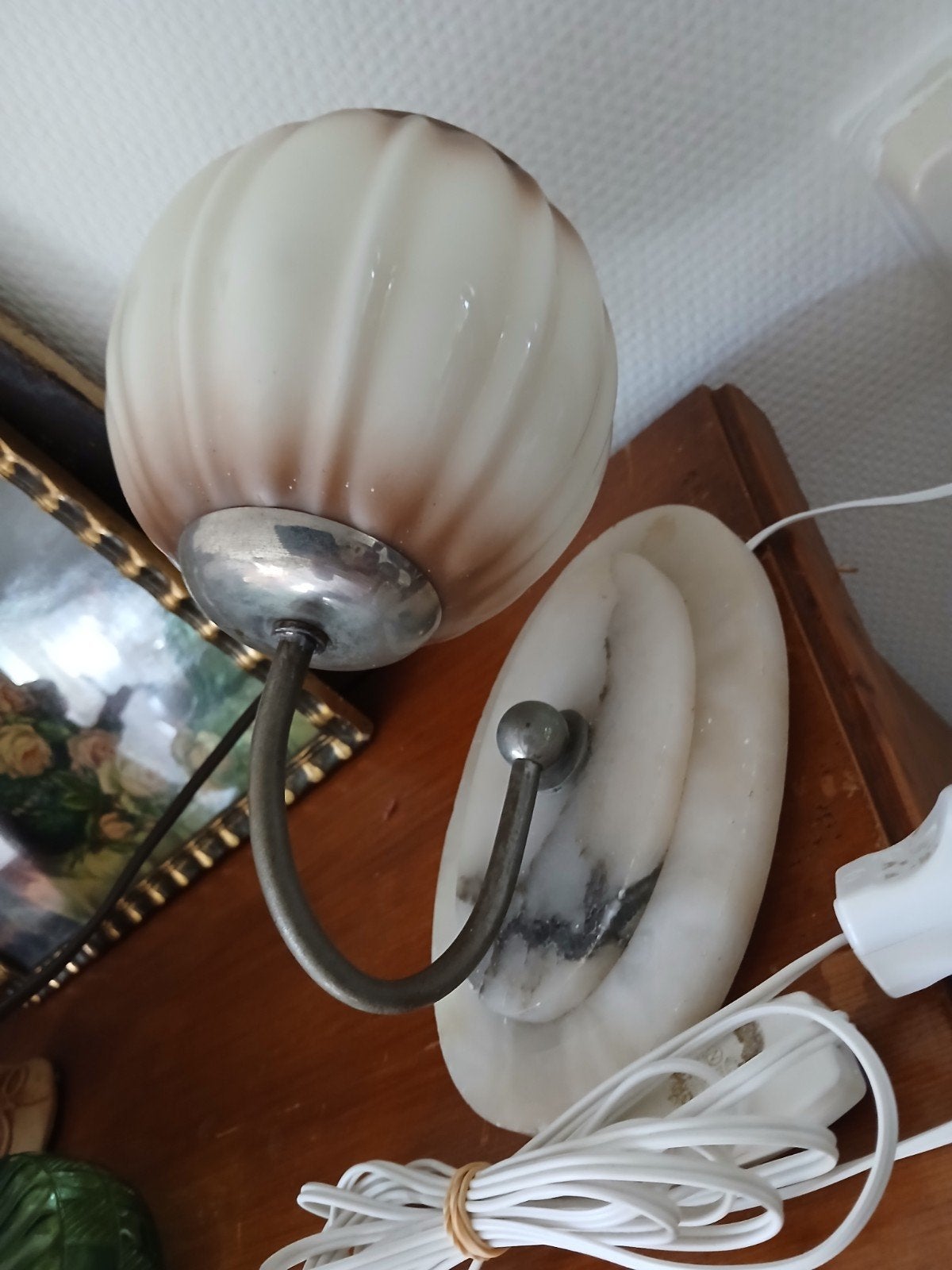vintage  met marmer  wandlamp, Overige materialen, Overige typen, Ophalen of Verzenden, Zo goed als nieuw
