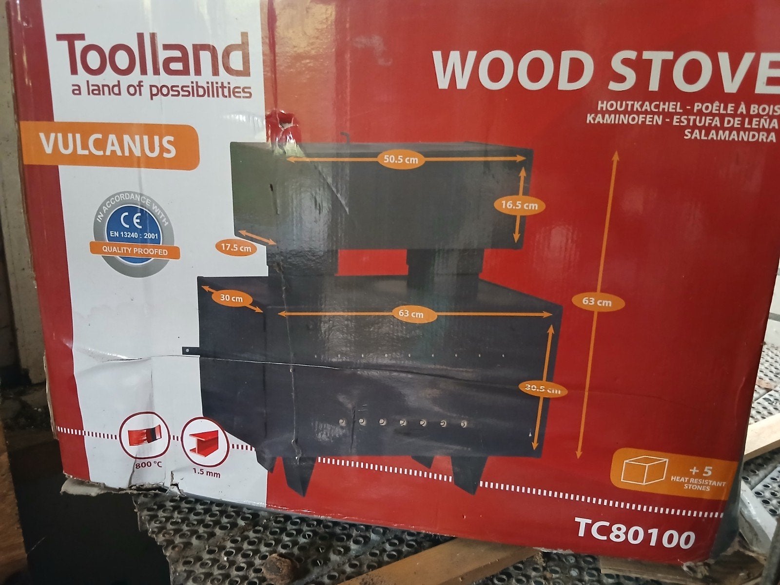 nieuwe Toolland woodstove Vulcanus  houtkache TC80100, Ophalen of Verzenden, Nieuw, Hout, Houtkachel
