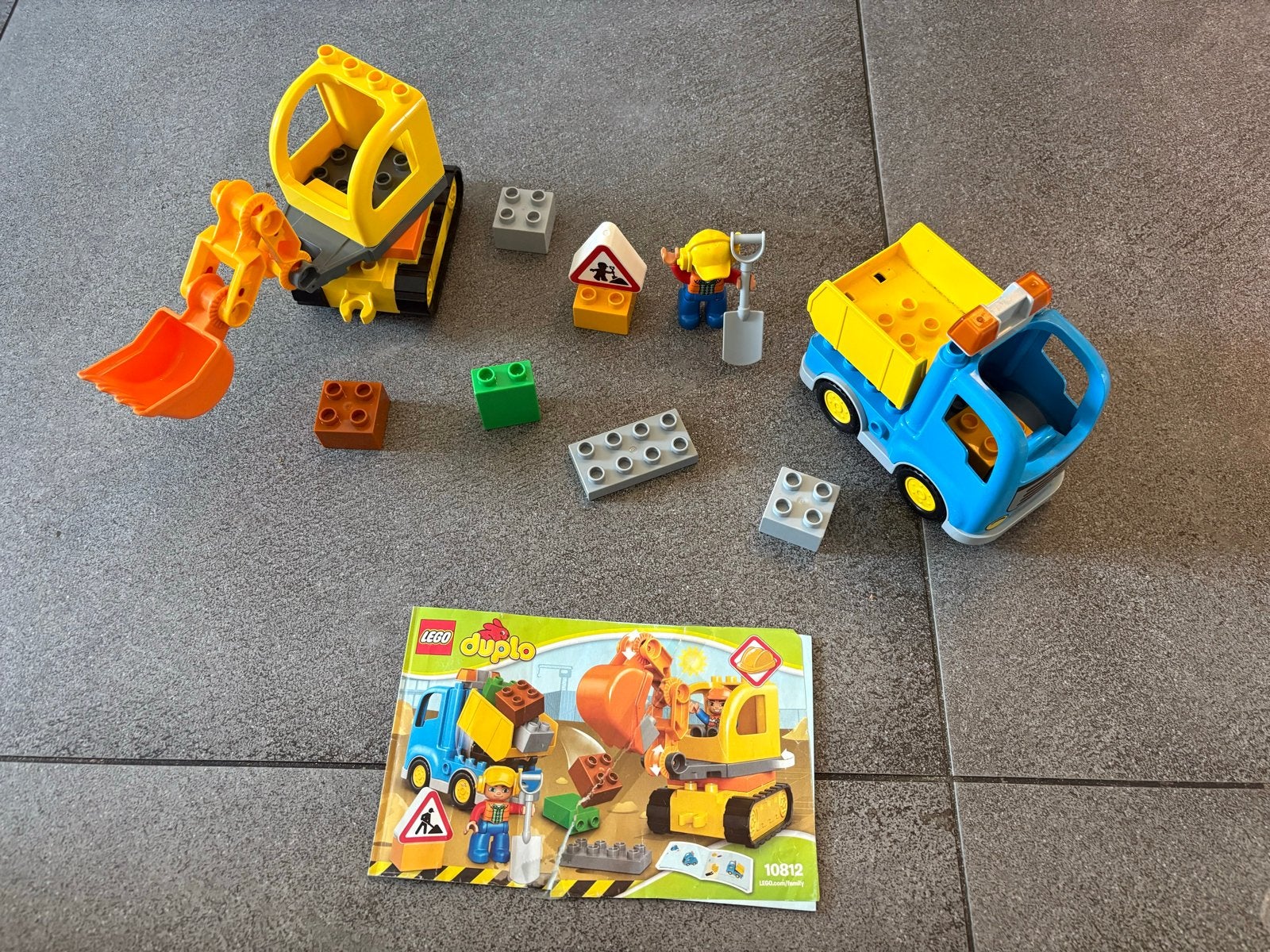 LEGO Duplo Bouwplaats Set 10812 met Graafmachine en Vrachtwa, Ophalen, Gebruikt, Overige merken
