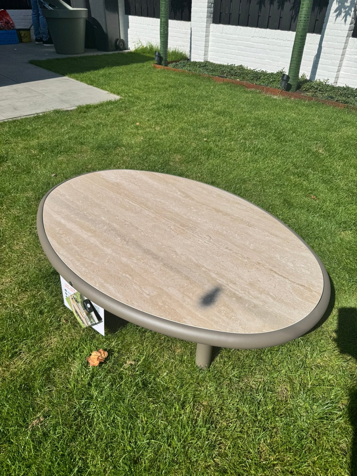 NIEUW salontafel voor buiten of binnen met keramisch blad, Ophalen, Nieuw, Ovaal