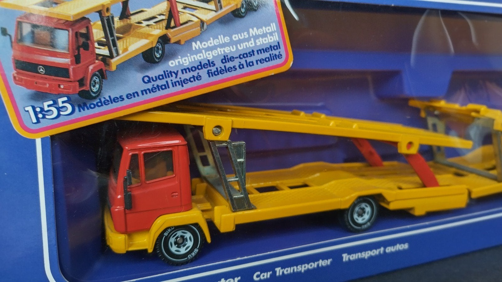 Mercedes Benz LN Autotransporter 1:55 Siku 3419 Pol, SIKU, Verzenden, Zo goed als nieuw, Bus of Vrachtwagen