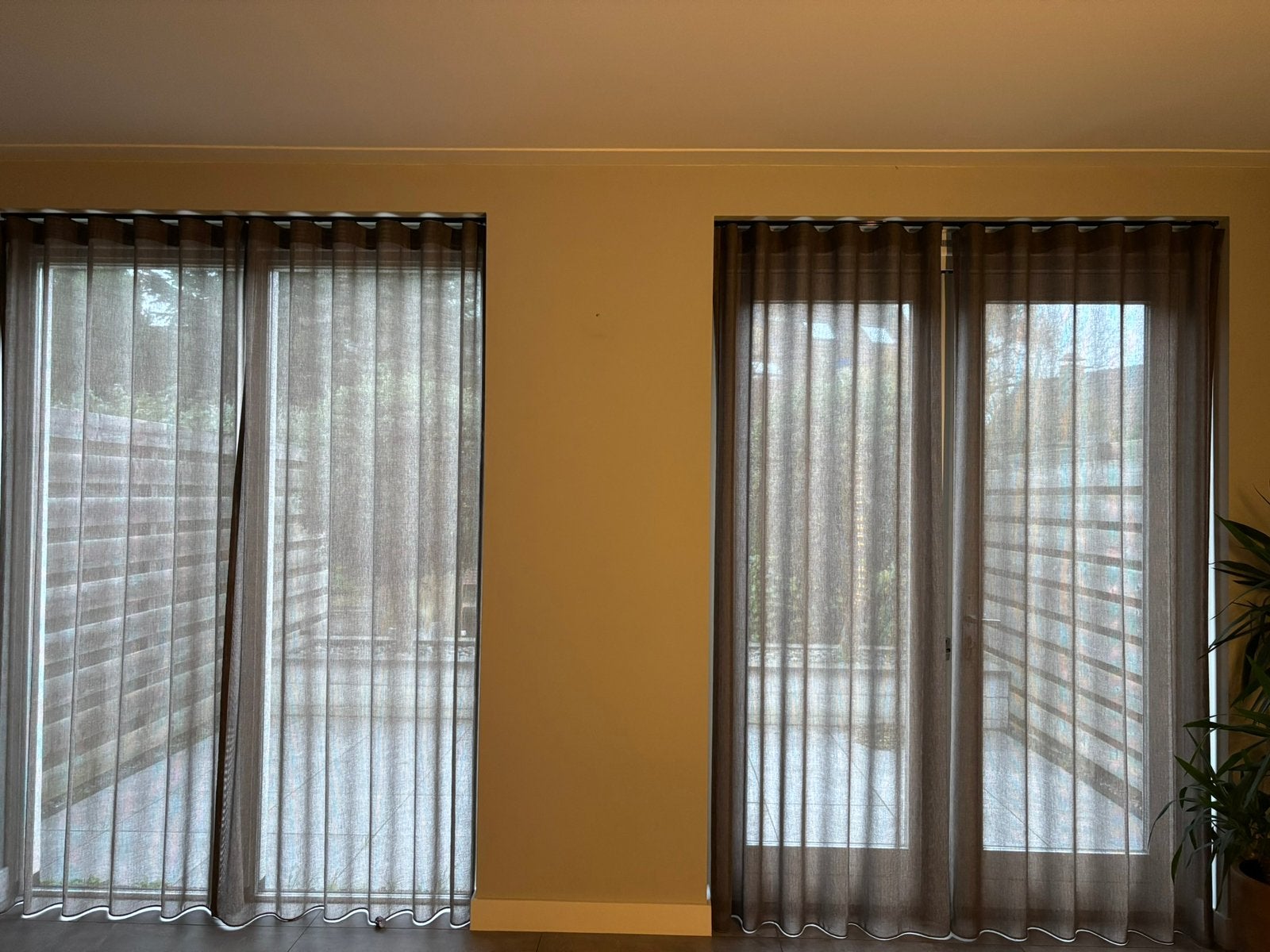 Wave gordijnen Taupe, 174 cm, Zo goed als nieuw, Polyester, Inbetween gordijn
