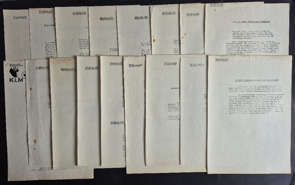 13 KLM persberichten uit 1939, nr. 1266 t/m 1298, Verzamelen, Luchtvaart en Vliegtuigspotten, Ophalen of Verzenden, Gebruikt, Boek of Tijdschrift
