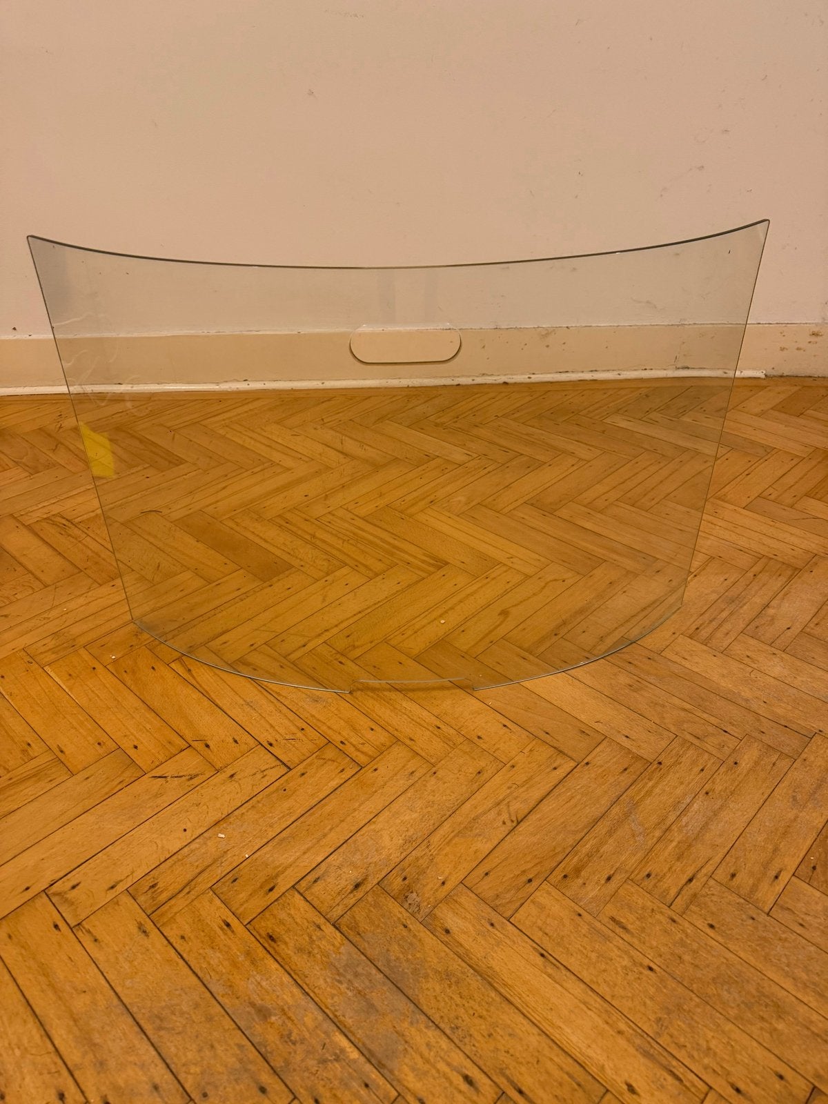 Glazen haardscherm gebogen - B75xH50xD16 cm, Ophalen, Gebruikt, Overige soorten