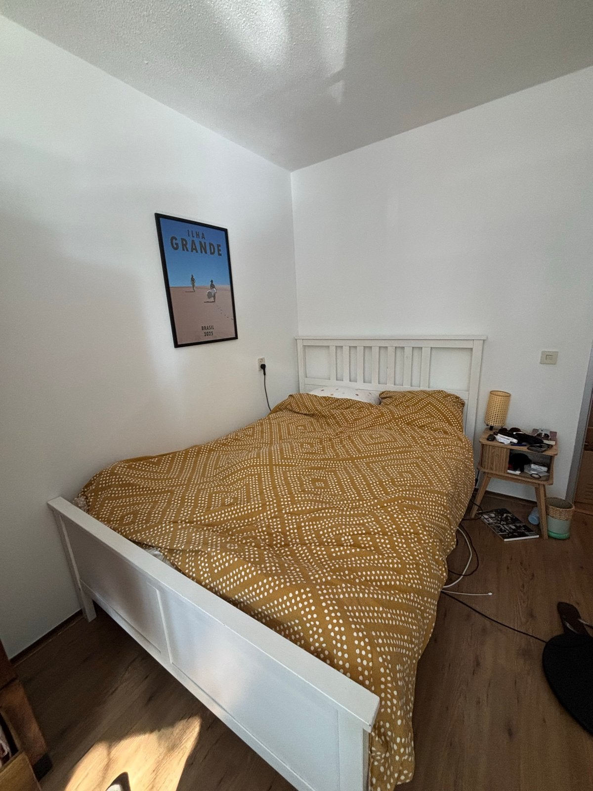 IKEA Idanas bedframe inclusief lattenbodem (gebruikt), Ophalen, Gebruikt, Wit, Tweepersoons