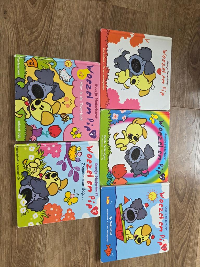 Woezel en Pip Boekjes - Deel 1 t/m 5 (Gebruikt), Boeken, Gelezen, Fictie algemeen, Jongen of Meisje, Ophalen of Verzenden