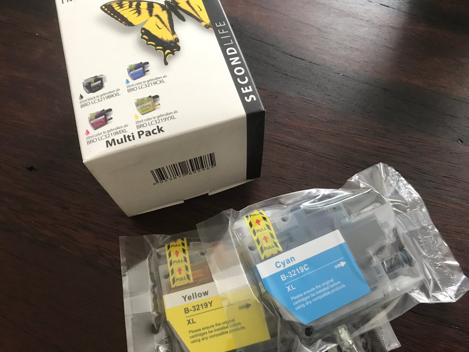2 x nieuwe cartridge, blauw & geel  Bro LC 3219 XL, Ophalen of Verzenden, Nieuw