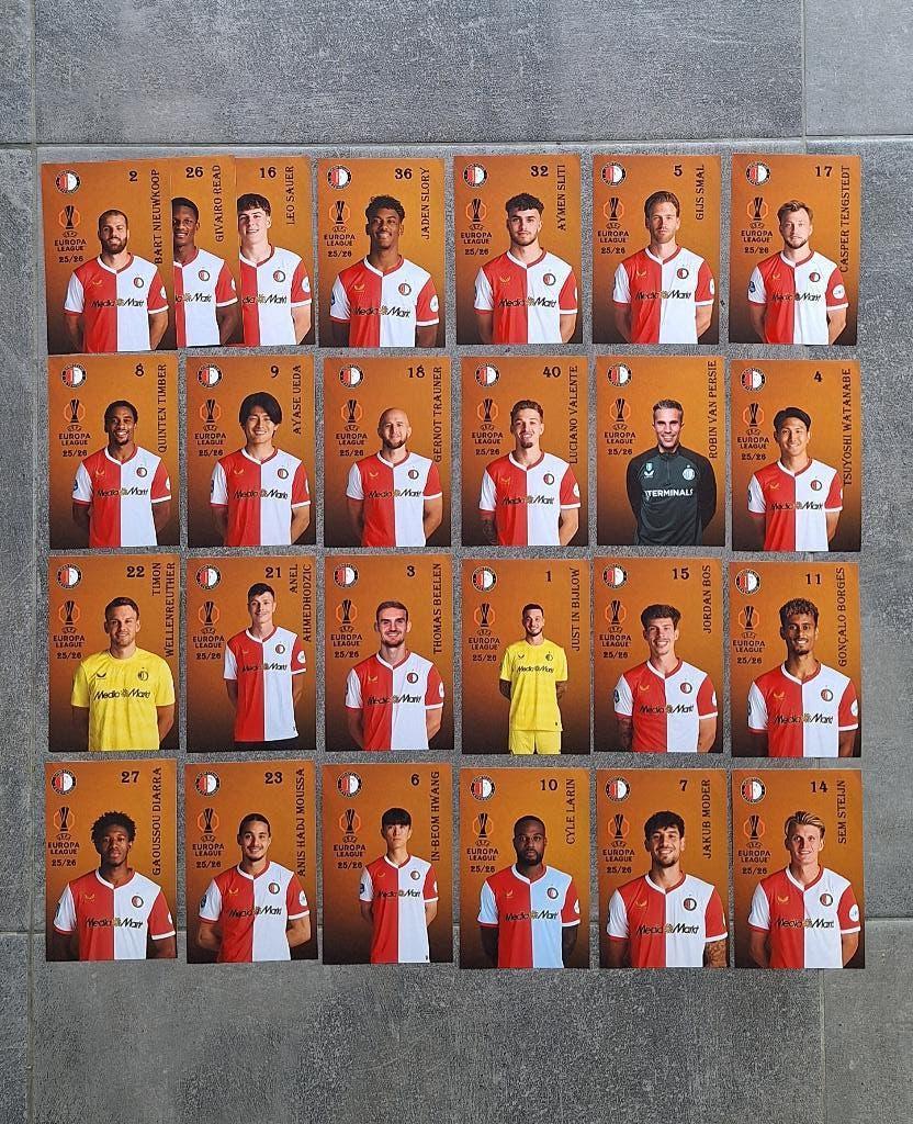 Fotoserie 25x Feyenoord 25/26 # Valente / Steijn / Trauner, Ophalen of Verzenden, Nieuw, Feyenoord, Overige typen