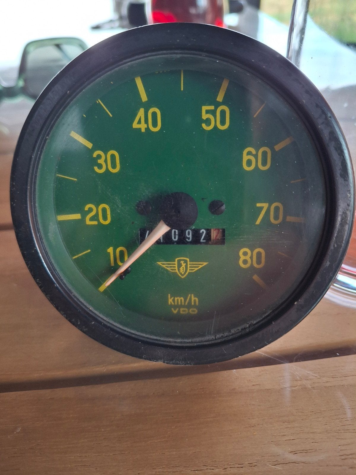 groene VDO snelheidsmeter met zundapp logo, Ophalen of Verzenden, Gebruikt, Overige typen