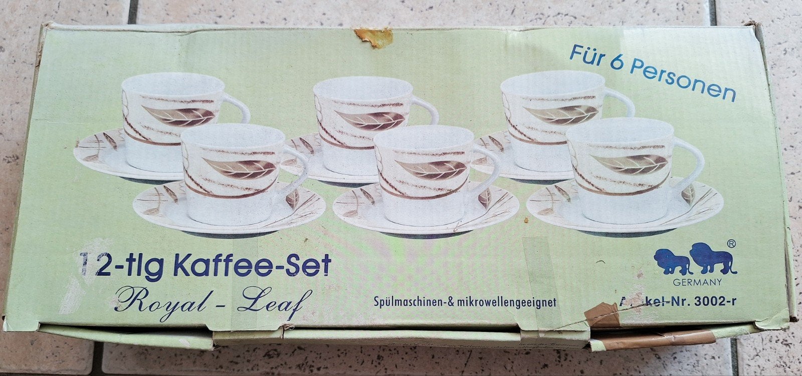 12-delig Koffieservies Royal-Leaf - Nieuw in doos, Nieuw, Ophalen of Verzenden, Overige stijlen, Kop(pen) en/of Schotel(s)