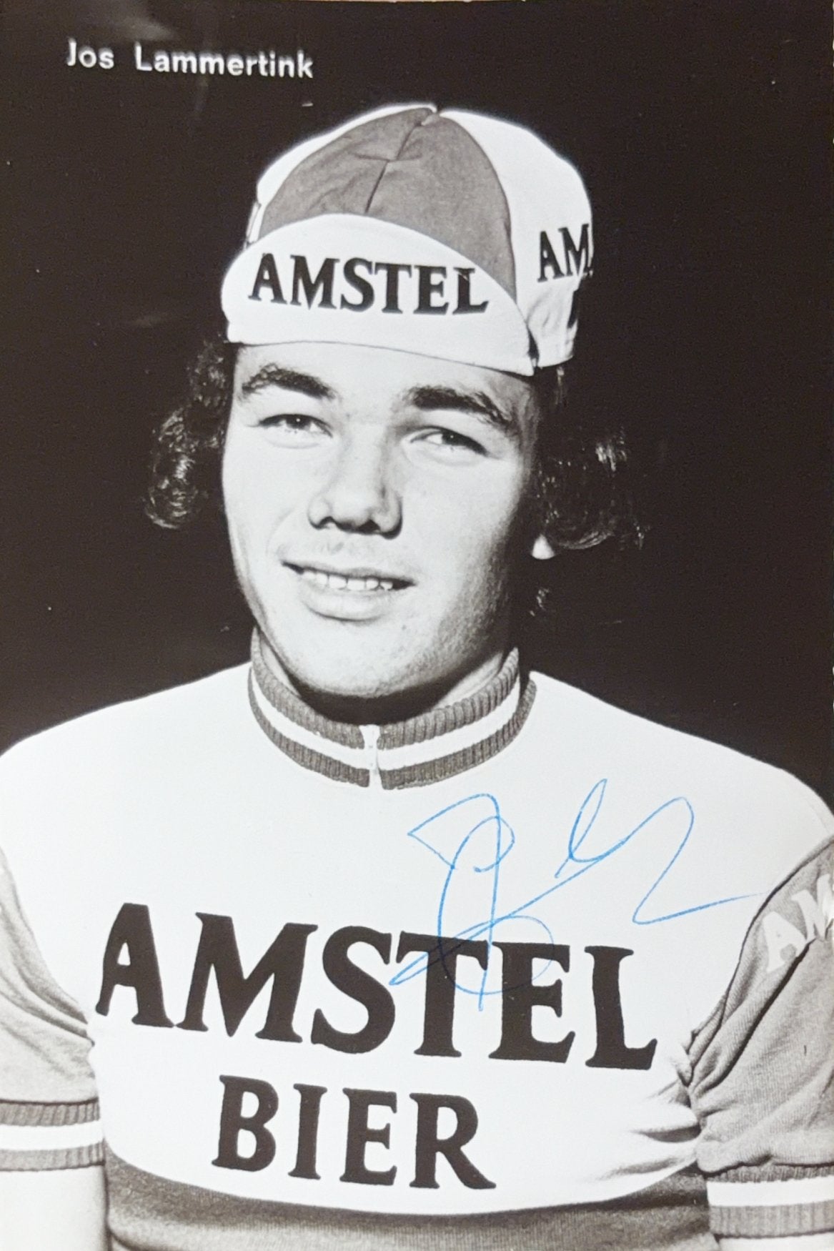 Ansichtkaart wielrenner Jos Lammertink - Amstel Bier - 1976, Ophalen of Verzenden, Zo goed als nieuw, Ajax, Spelerskaart
