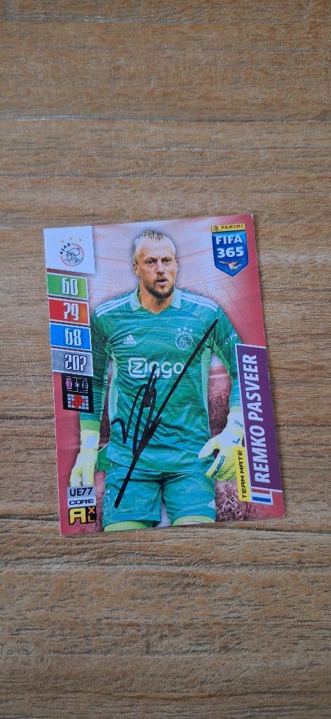 Panini trading card met handtekening; Remko Pasveer #2 Ajax, Verzamelen, Ophalen of Verzenden, Nieuw, Ajax, Spelerskaart
