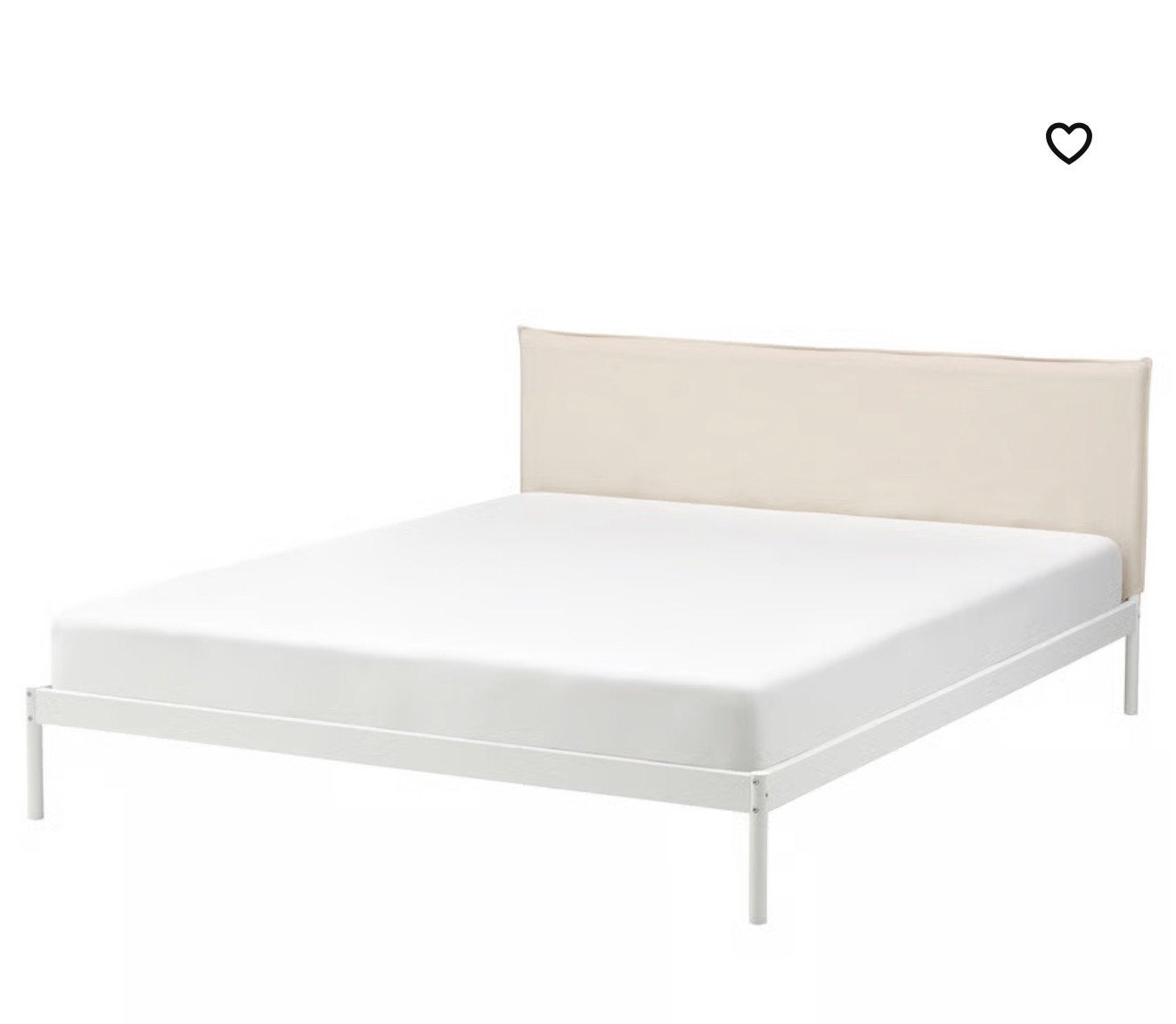 Kleppstad bedframe 160x200 cm, Ophalen, Wit, Tweepersoons, Zo goed als nieuw