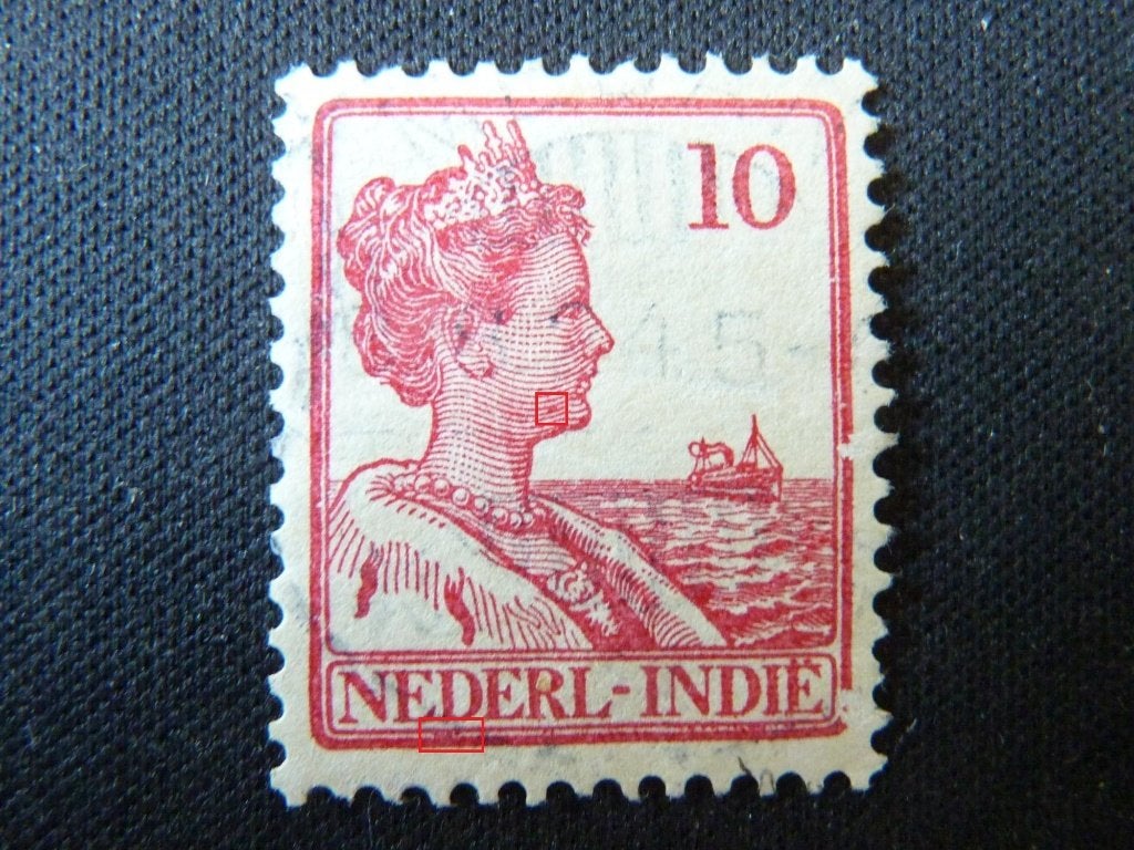 plaatfout  ned.indie  115 , gestempeld., Postzegels en Munten, Ophalen of Verzenden, Gestempeld, Nederlands-Indië