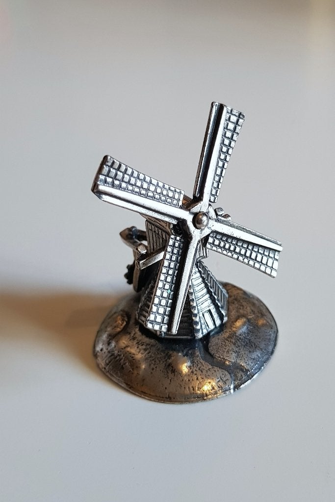 Zilverkleurige molen miniatuur, Verzenden, Zo goed als nieuw