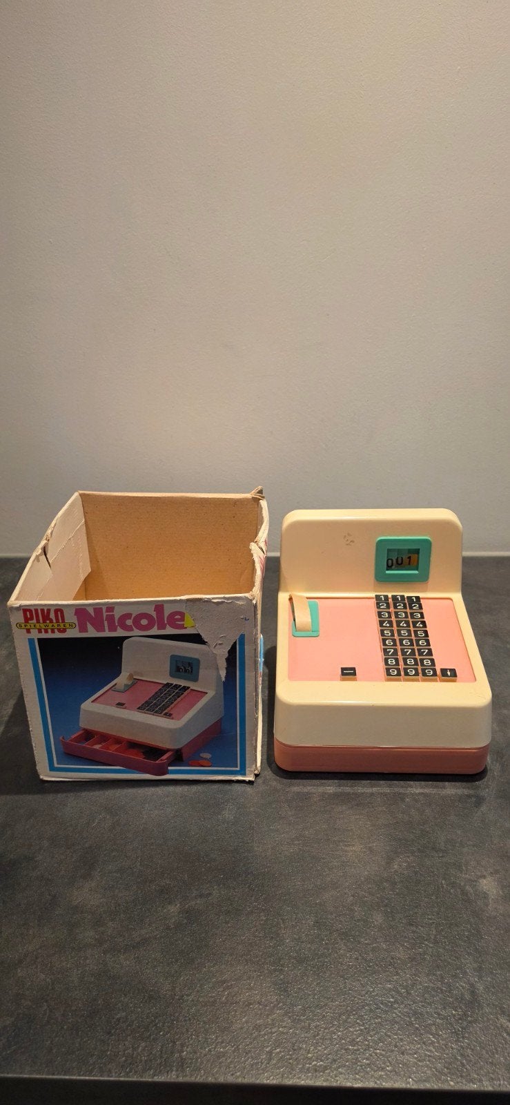 Vintage Piko Nicole Kassa Speelgoedkassa met Doos, Ophalen of Verzenden, Gebruikt, Jongen of Meisje