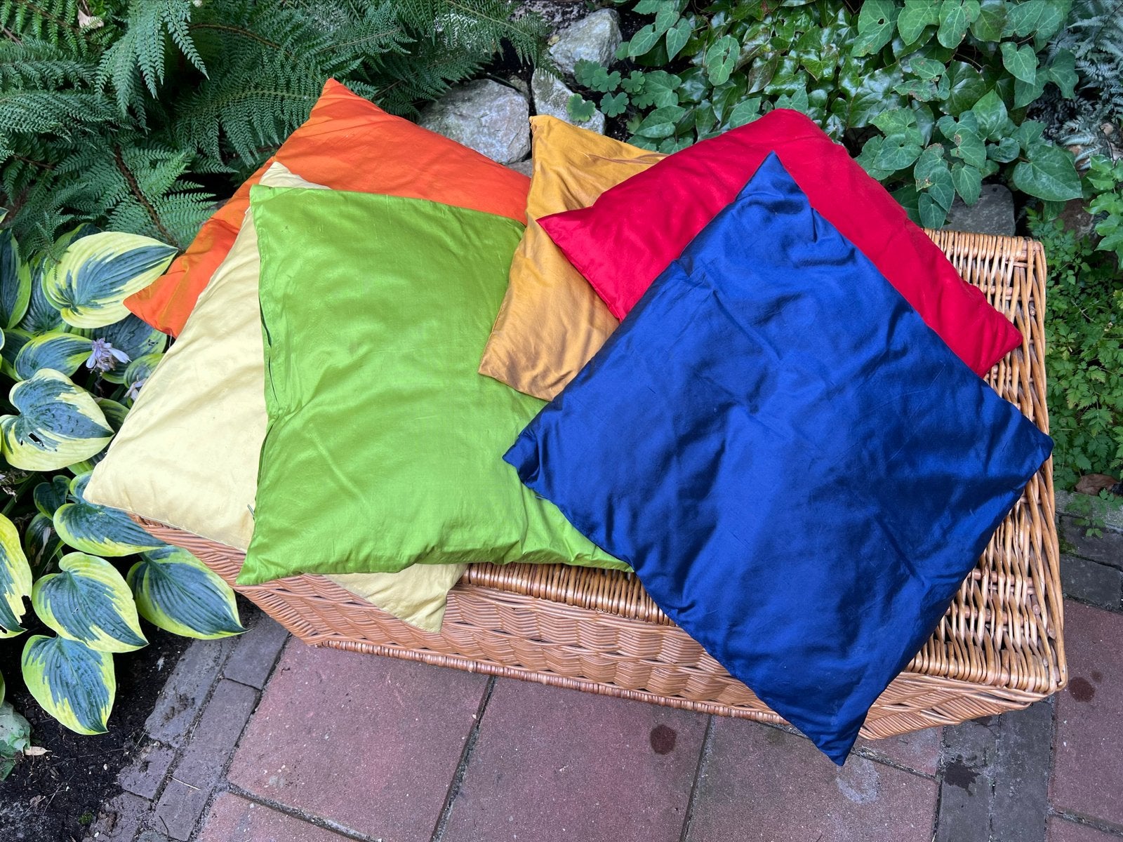 Set van 6 kleurrijke sierkussens, Overige merken, Meerkleurig, Vierkant, Zo goed als nieuw