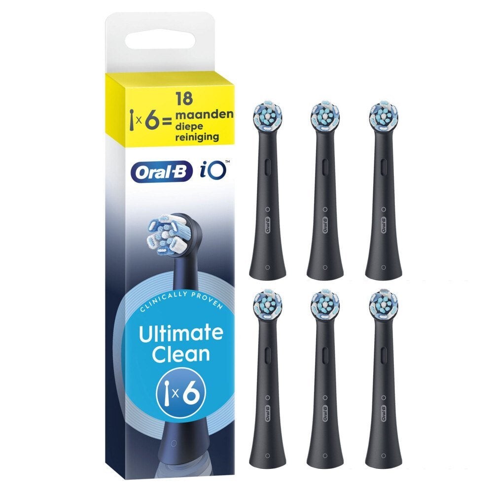 Oral-B iO Series Ultimate Clean Zwart opzetborstels, 6 stuks, Ophalen of Verzenden, Nieuw, Opzetborstel